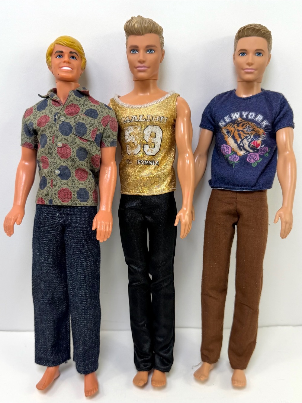 3 Ken Dolls Mattel Vintage 1968 + Modern Fashionistas Barbie Doll Lot